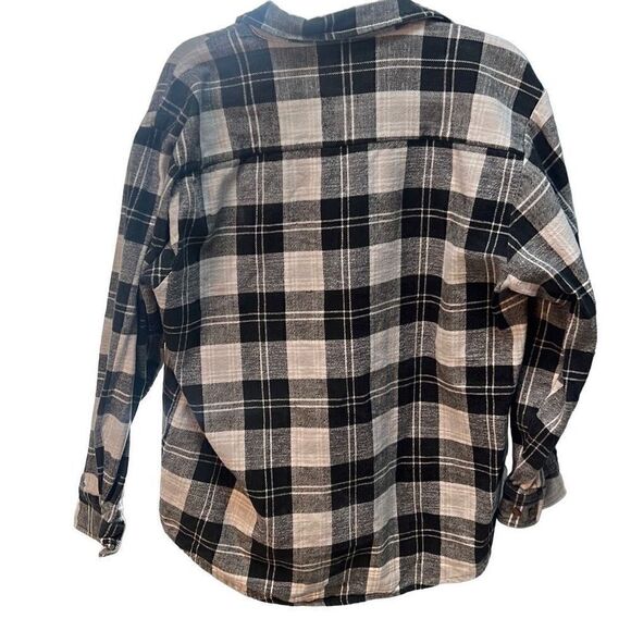 Trail's End Men's Black and White Plaid Button-Up Shirt Size Large - Picture 4 of 13
